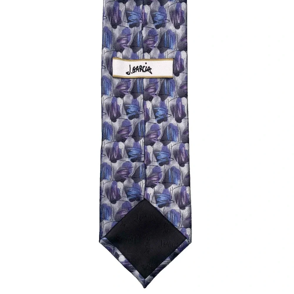 Vintage Jerry Garcia Men's Tie Abstract Purple Blue Geometric LONG Necktie‎ 61